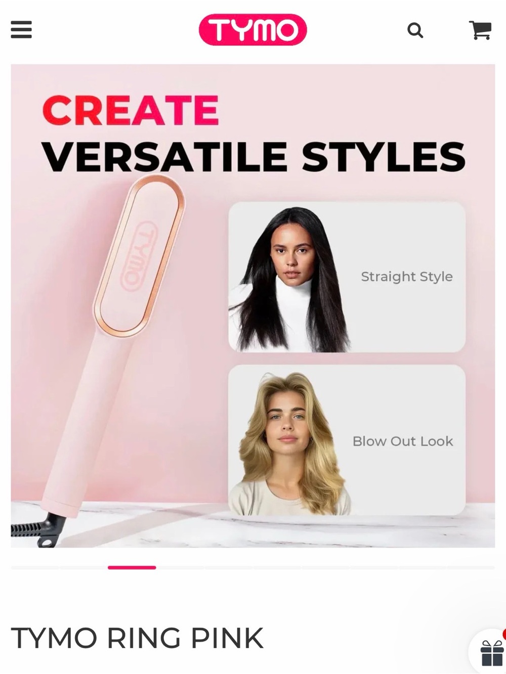 Tymo Ring Pink Hair Styling Iron - Pink